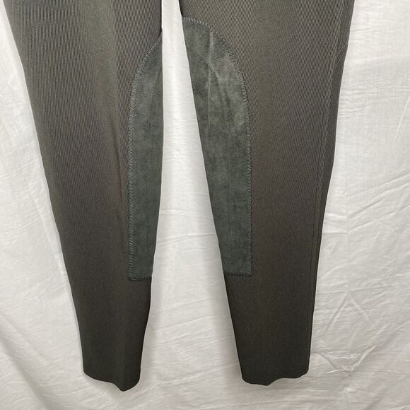 KERRITS Knee Patch Riding Breeches Equestrian Logo Detail Womens 1X Army Green - Picture 3 of 10